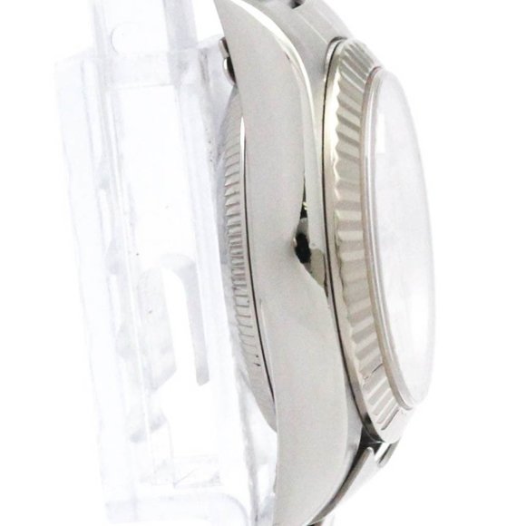 ROLEX Oyster Perpetual 76094 K Serial White Gold Steel Watch Polished - Picture 8 of 8